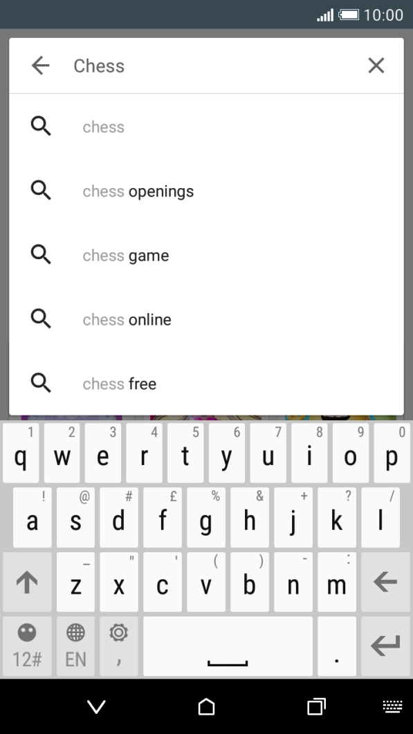 Key in the name or subject of the required app and press enter.