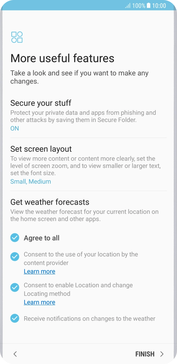Follow the instructions on the screen to transfer the content from the other phone and finish the activation of your phone.