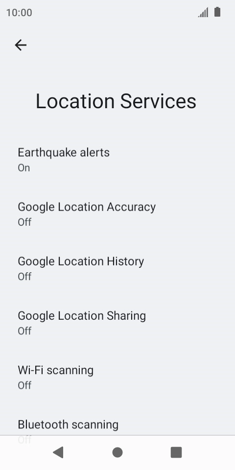 Press Google Location Accuracy.