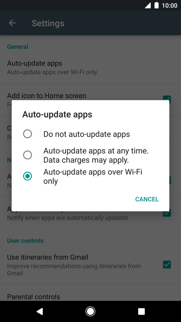 Press Do not auto-update apps to turn off the function.