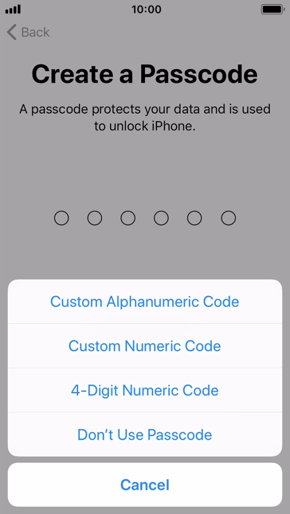 Follow the instructions on the screen to turn on use of phone lock code or press Don't Use Passcode. Follow the instructions on the screen to turn on use of phone lock code or press Don't Use Passcode.