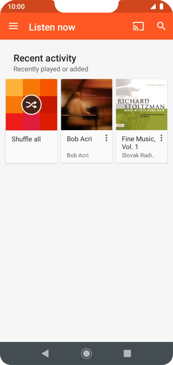 Slide your finger right starting from the left side of the screen.