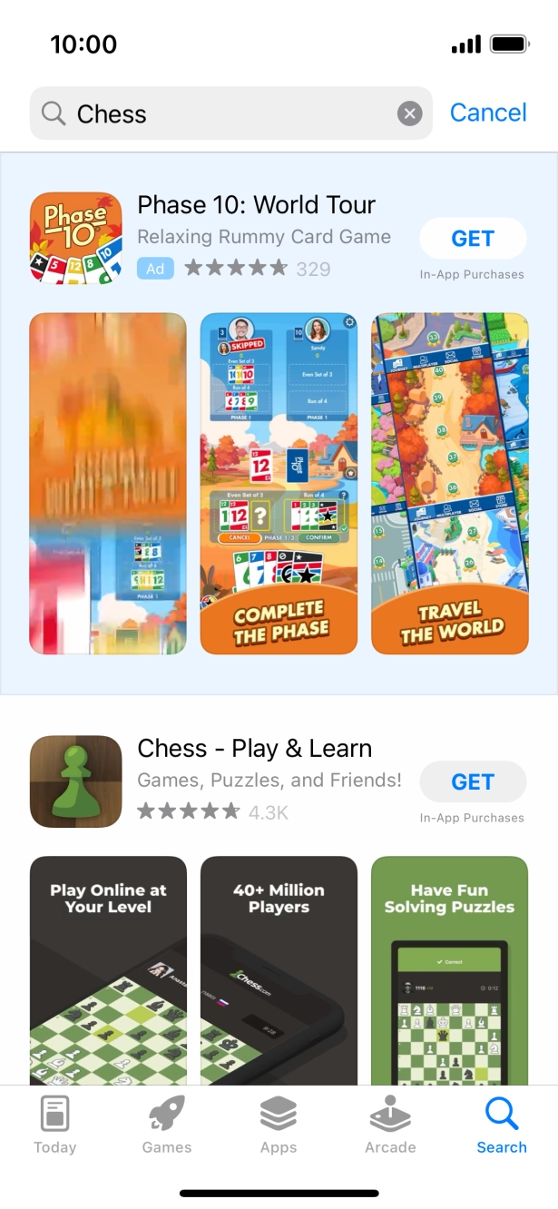 Press the required app. Press the required app.