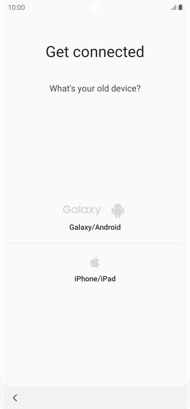 Press the required setting and follow the instructions on the screen to transfer the content from another phone.