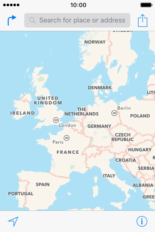 Press Search for place or address.