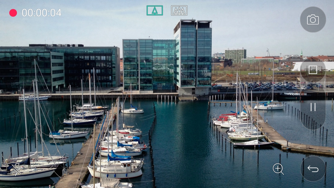 Press the stop icon to stop recording.