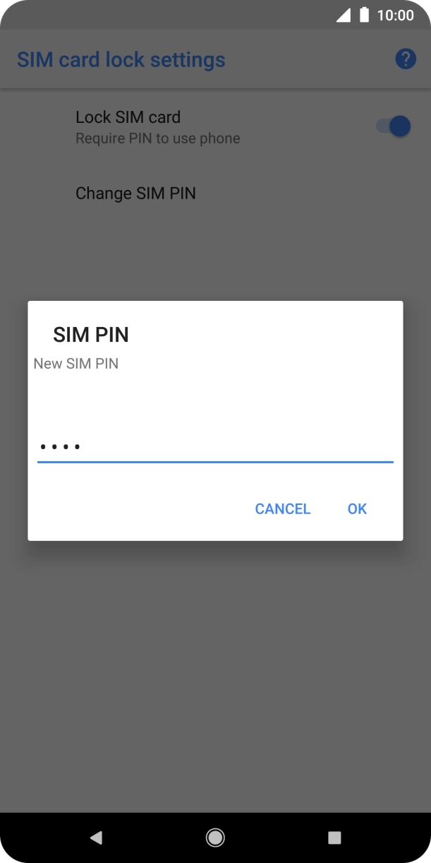 Key in a new four-digit PIN and press OK.