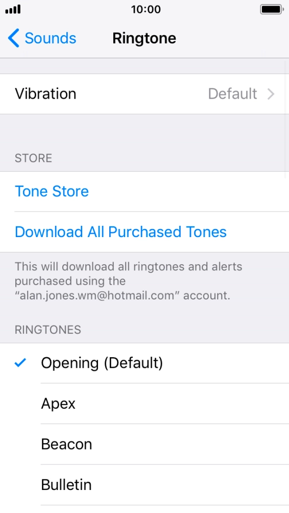 Press the different ring tones to hear them.