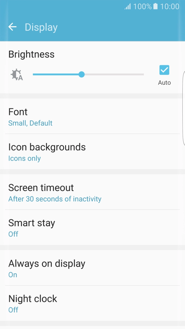Press Screen timeout.