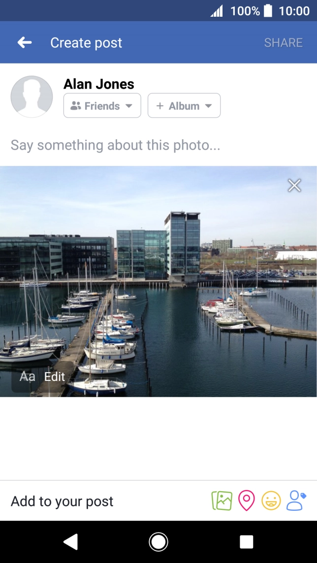 Press the text input field.