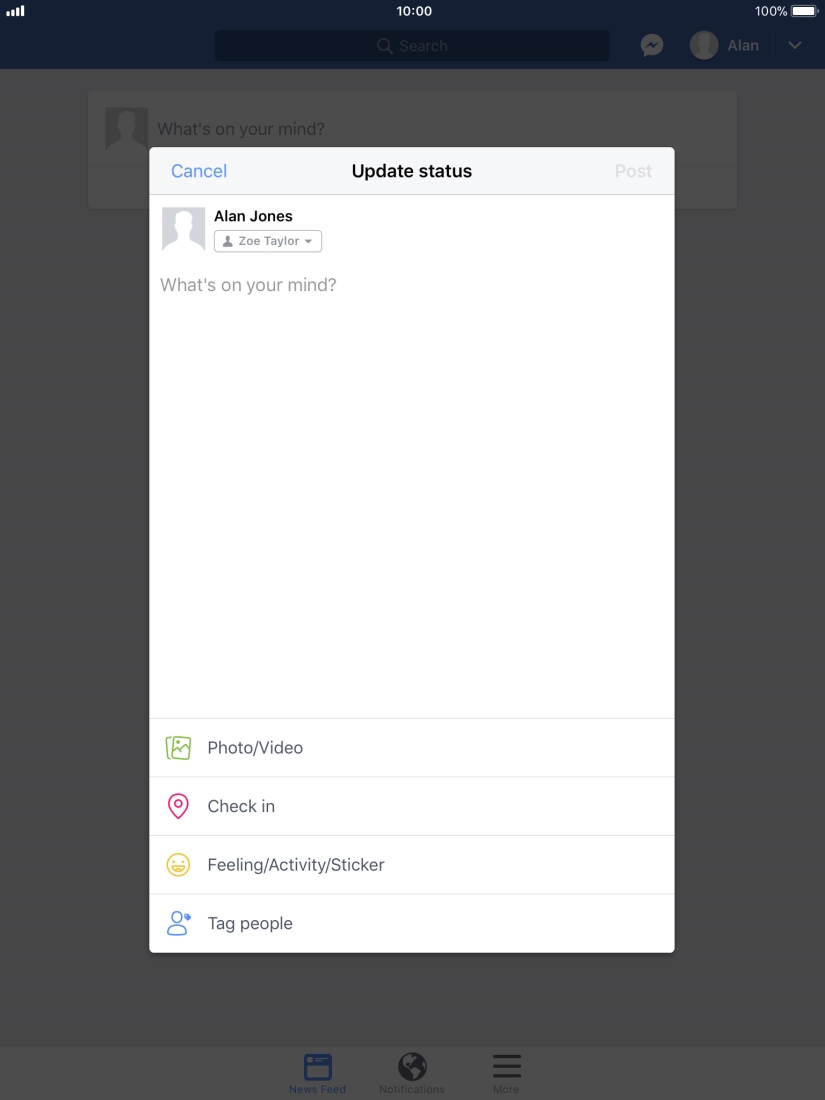 Press the text input field. Press the text input field.
