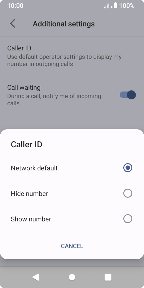 Press Show number to turn on caller identification.