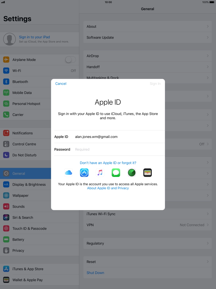 Press the field next to 