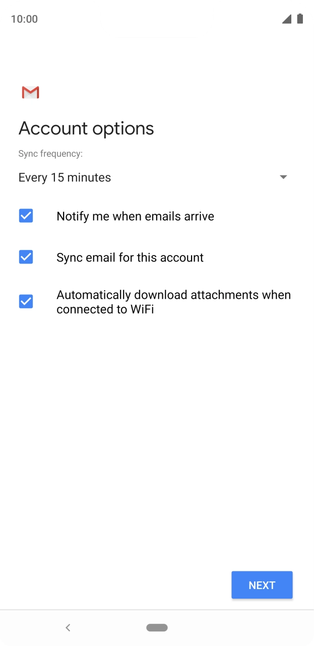If this screen is displayed, you email account has been recognised and set up automatically. Follow the instructions on the screen to key in more information and finish setting up your phone. If this screen is displayed, you email account has been recognised and set up automatically. Follow the instructions on the screen to key in more information and finish setting up your phone.
