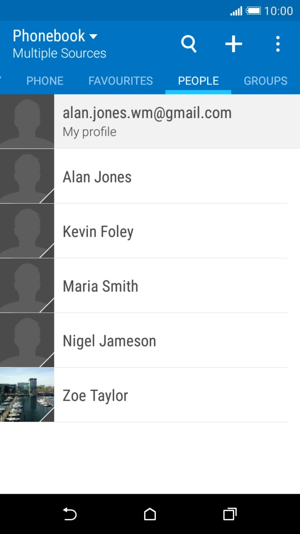 Press the required contact.