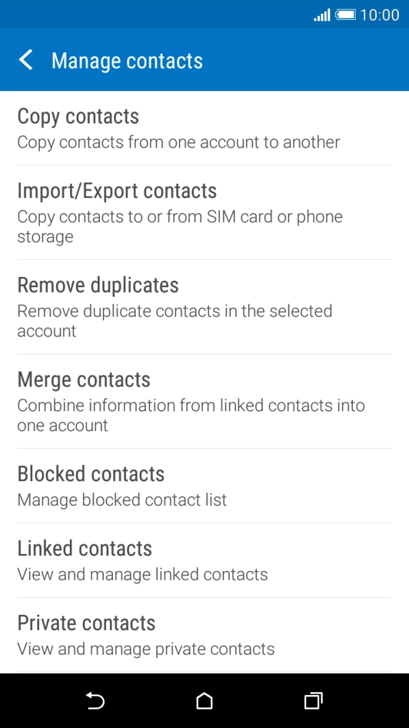 Press Import/Export contacts.