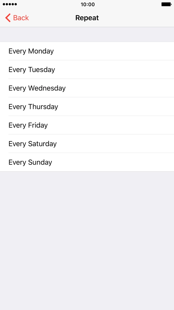 Press the required days.