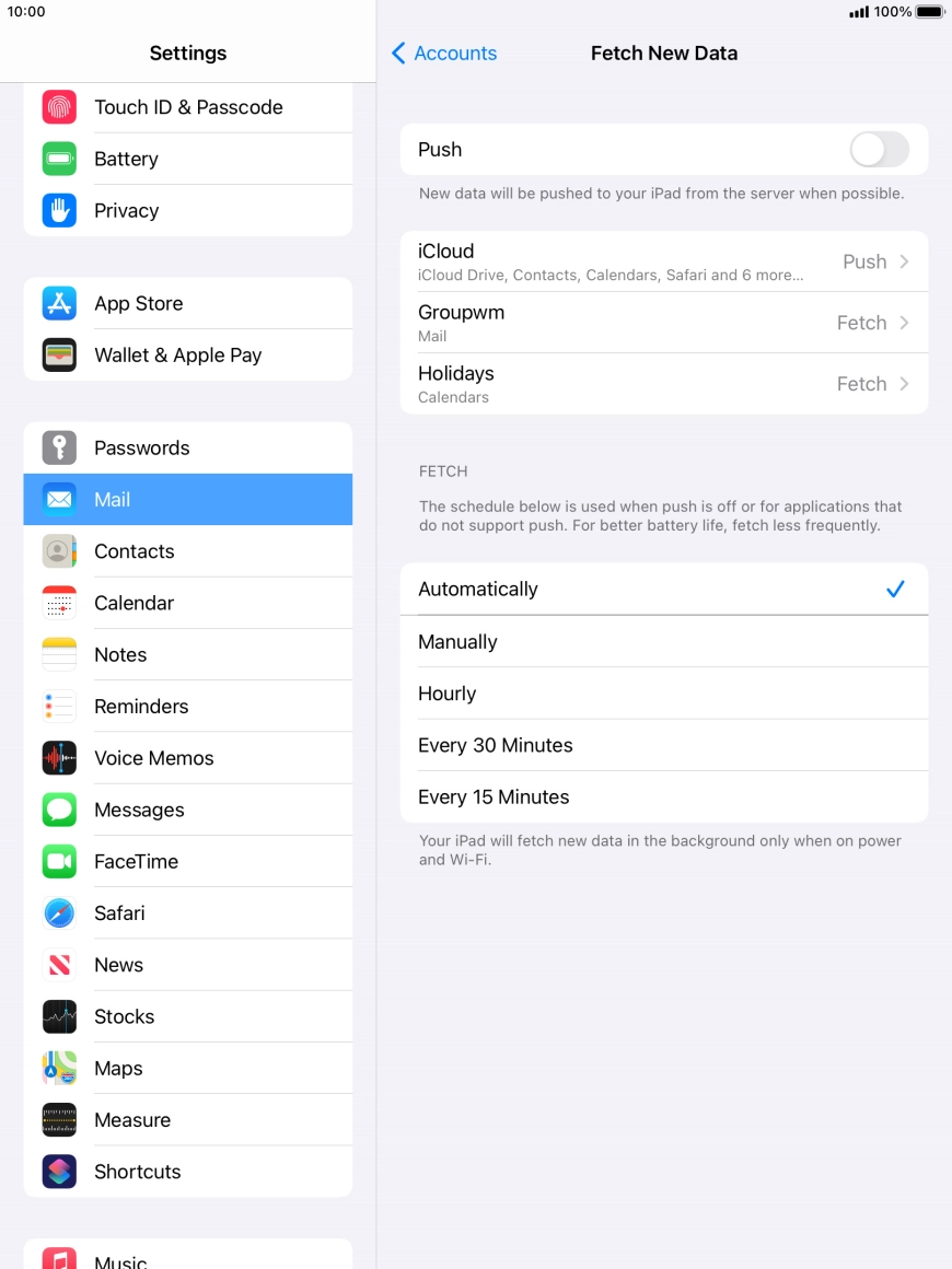 If you turn off the function, press the required setting.
