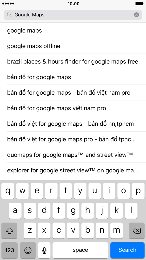 Key in Google Maps and press Search.