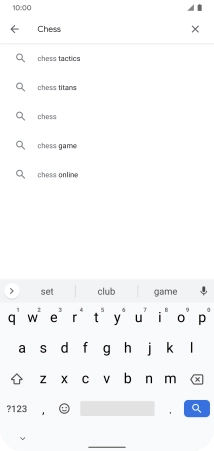 Key in the name or subject of the required app and press the search icon.