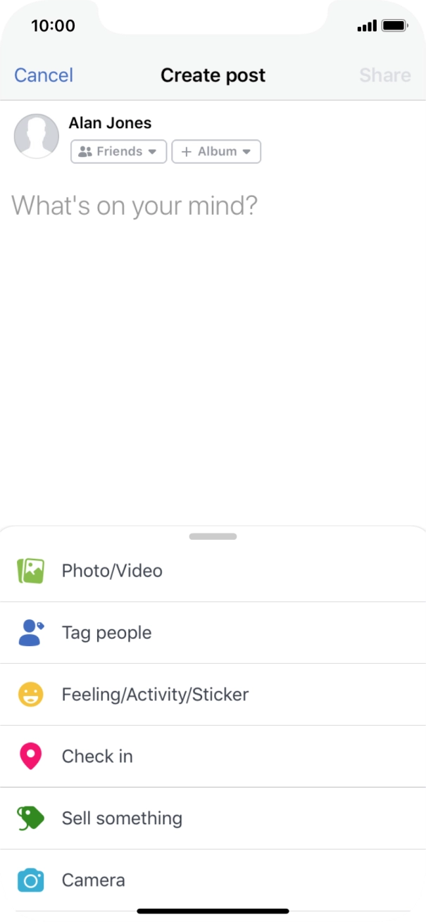 Press the text input field.