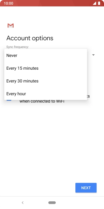 Press the required setting. Press the required setting.
