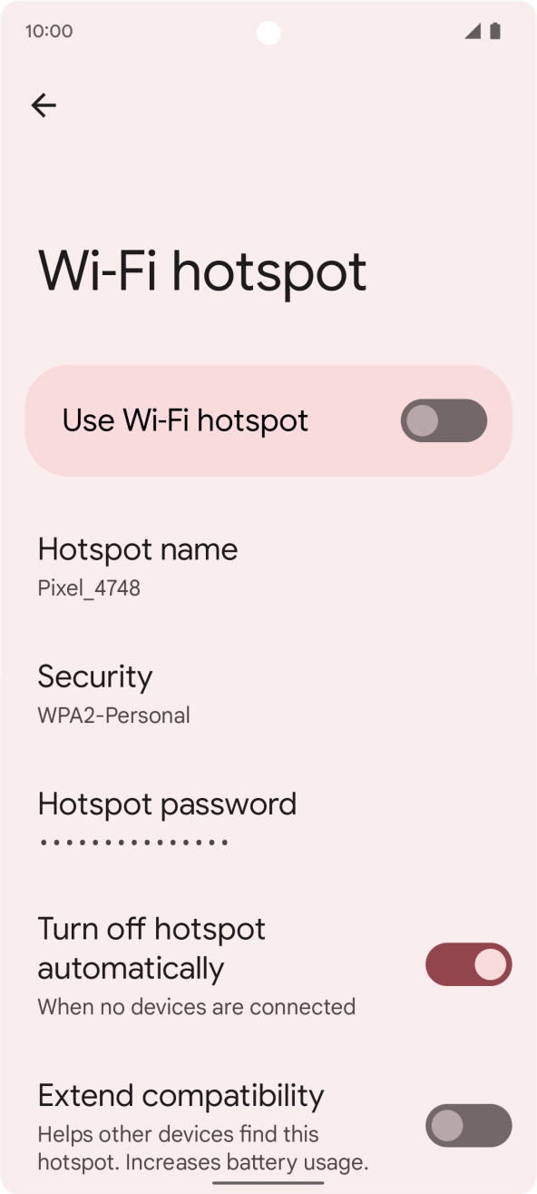 Press Hotspot name.