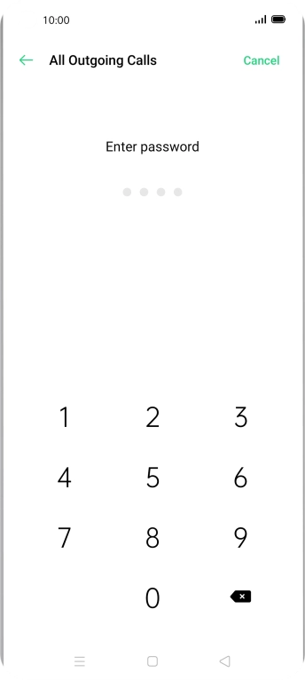 Key in your barring password. Key in your barring password.