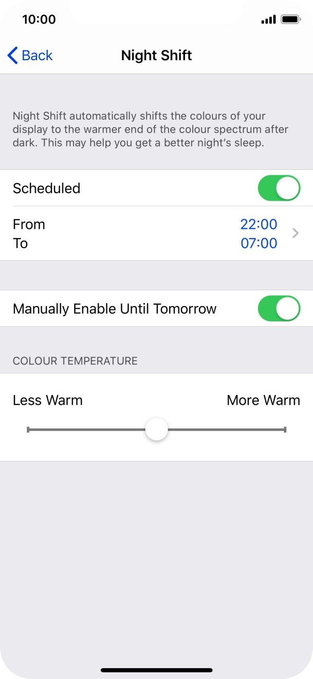 Press and drag the indicator below 