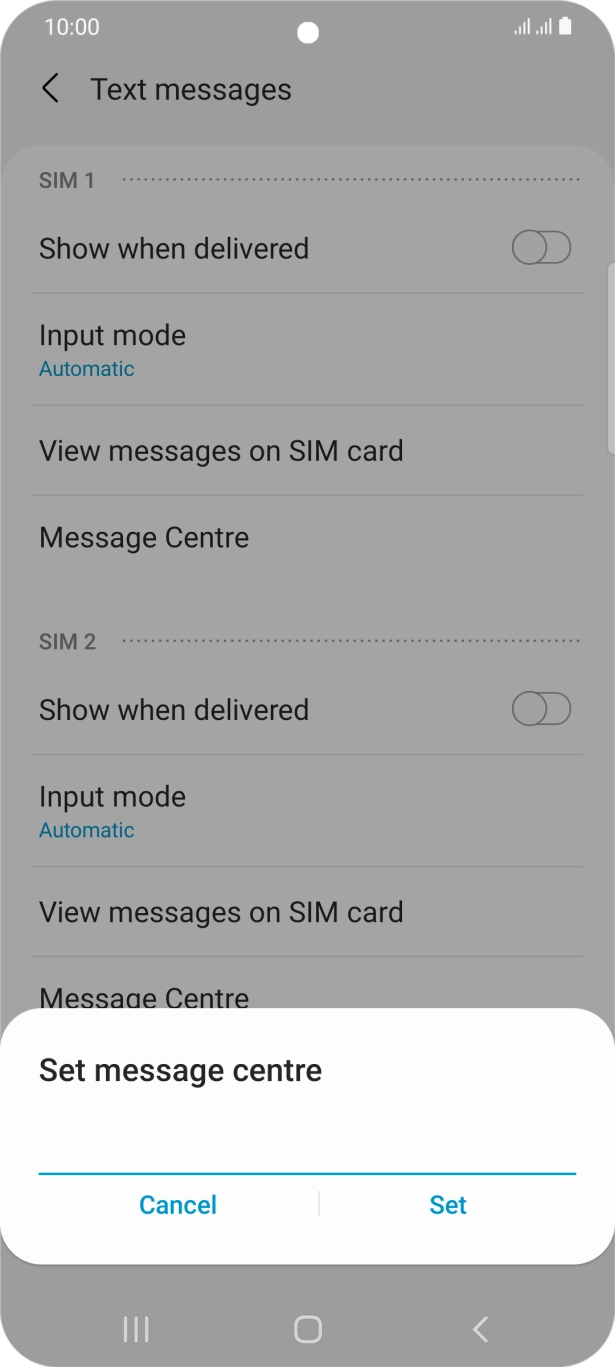 Key in +61418706700 and press Set.