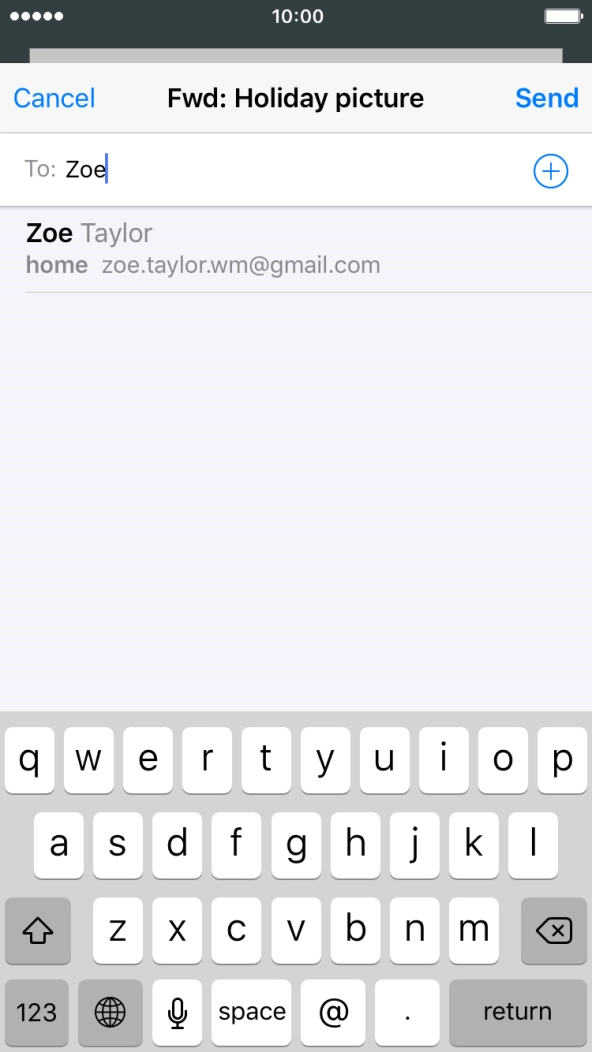 Key in the first letters of the recipient's name and press the required contact.