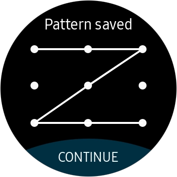 Slide your finger across the screen to connect at least four points and press CONTINUE.