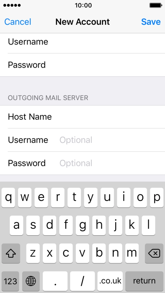Press Username and key in the username for your Telstra email account.