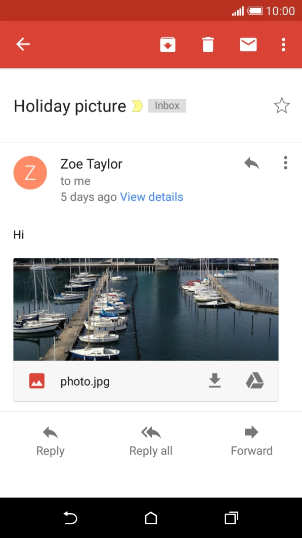 Press the reply icon.