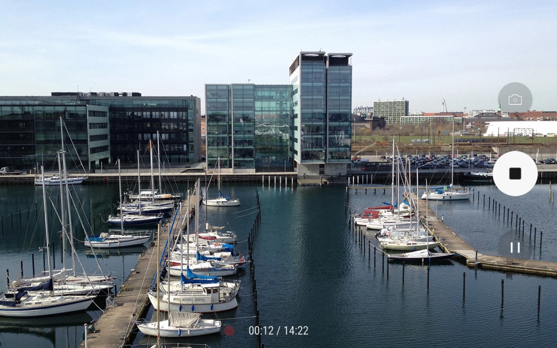 Press the stop icon to stop recording.