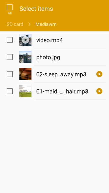 Press the required file. Press the required file.
