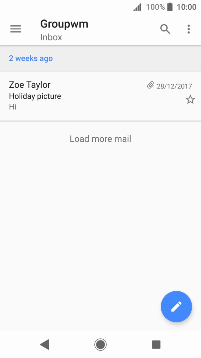 Slide your finger right starting from the left side of the screen.