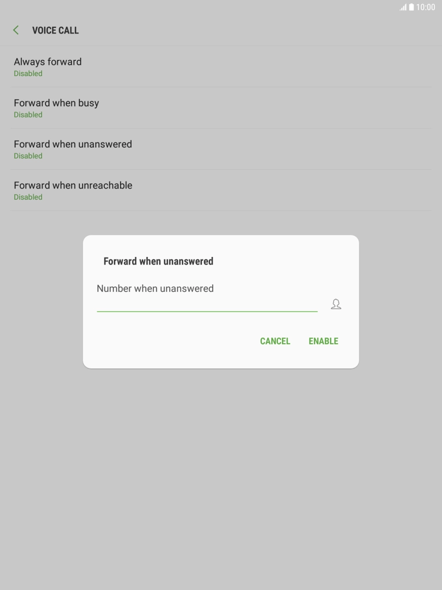 Key in +61101 and press ENABLE.