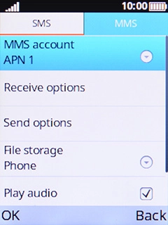 Select MMS account. Select MMS account.
