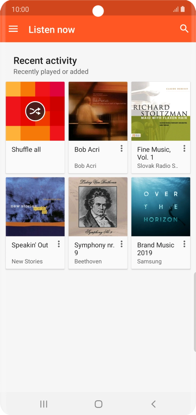 Slide your finger right starting from the left side of the screen.