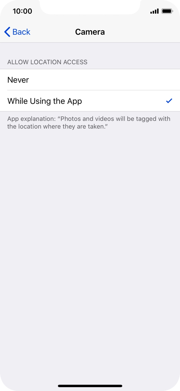 Press the required setting to turn the function on or off.