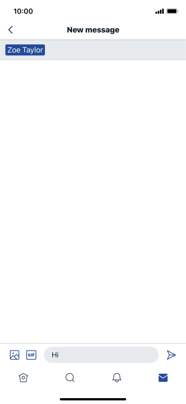 Write the required message and press the send icon.