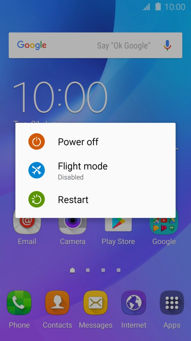 Press Flight mode to turn the function on or off.