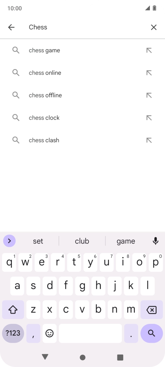 Key in the name or subject of the required app and press the search icon.