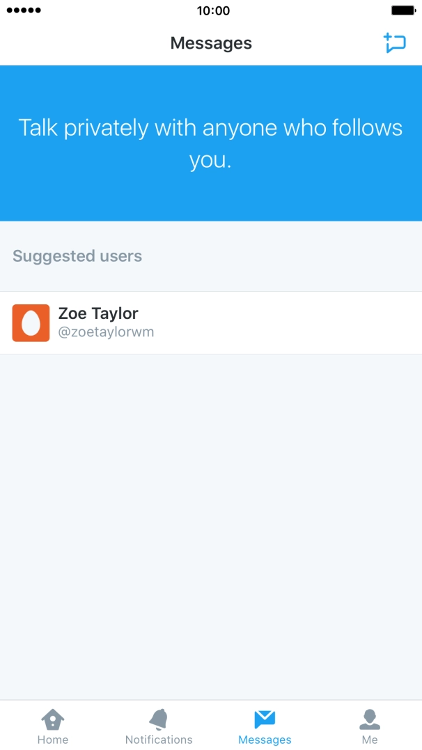 Press the new message icon.