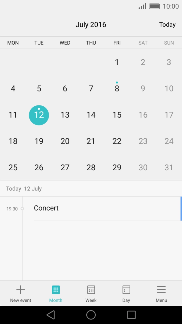 Press the Home key to return to the home screen.
