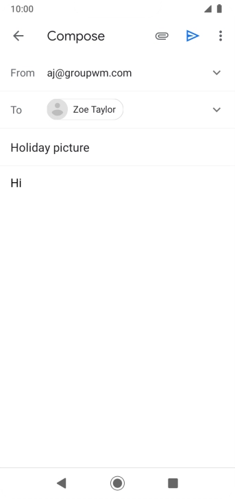 Press the attachment icon. Press the attachment icon.