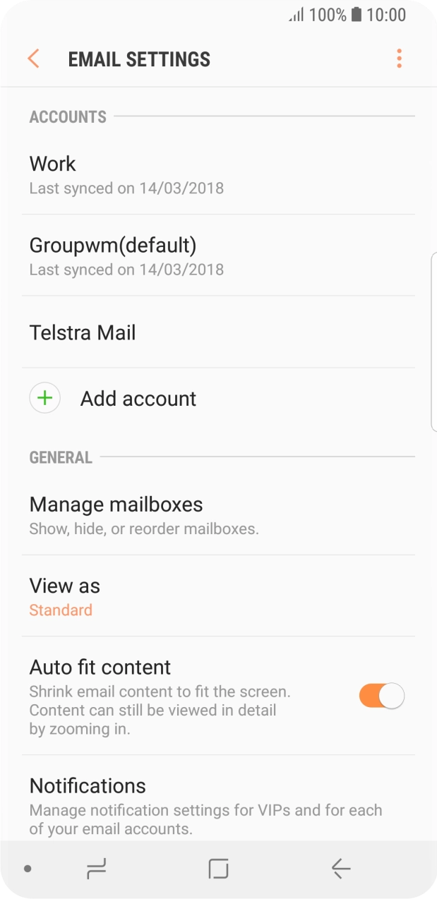 Press the required account.