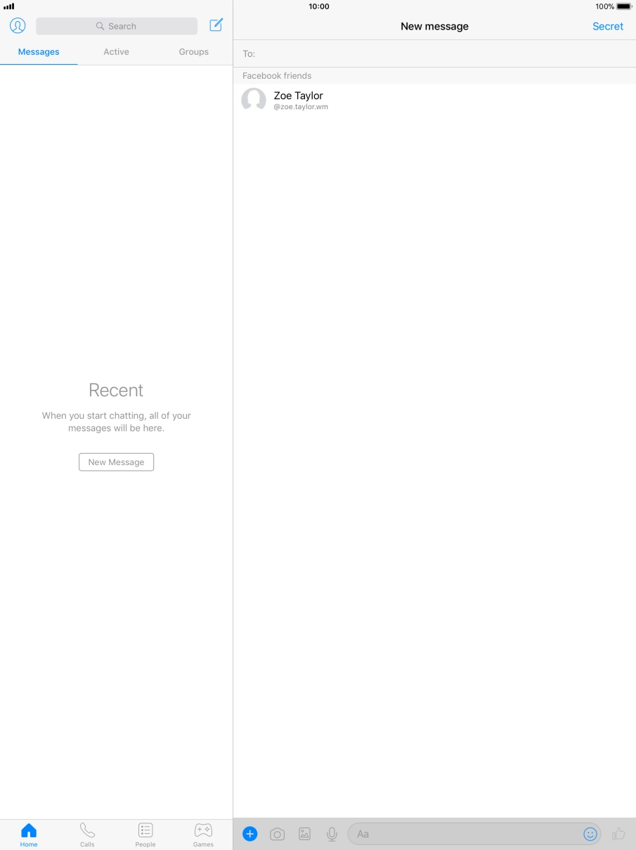 Press To and key in the first letters of the recipient's name.