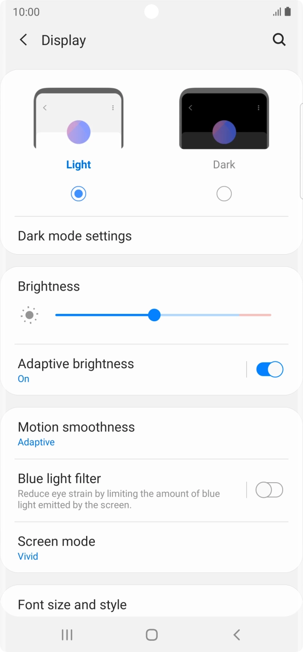 Press the indicator next to 
